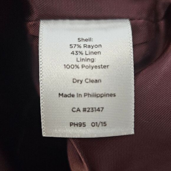 Talbots One Button Rayon Linen Blazer Jacket Women's Red Size 8 - Picture 3 of 4